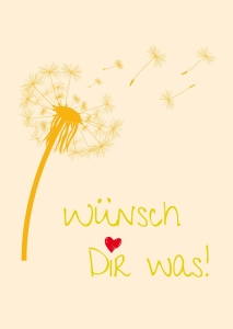 Postkarte mit Veredelung – Wünsch Dir was Postkarte mit Veredelung – Wünsch Dir was