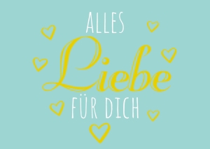 Postkarte mit Veredelung – Alles Liebe für Dich Postkarte mit Veredelung – Alles Liebe für Dich