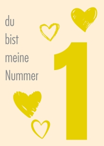 Postkarte mit Veredelung – Du bist meine Nummer 1 Postkarte mit Veredelung – Du bist meine Nummer 1