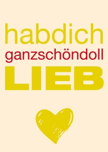 Postkarte mit Veredelung – hab dich ganz schön doll lieb Postkarte mit Veredelung – hab dich ganz schön doll lieb