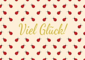 Postkarte mit Veredelung – Viel Glück Postkarte mit Veredelung – Viel Glück