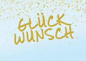 Postkarte mit Veredelung – Glückwunsch Postkarte mit Veredelung – Glückwunsch