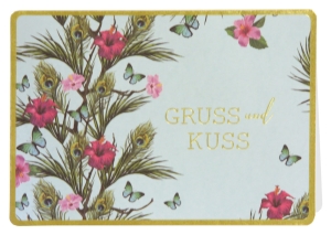 Klappkarte mit Veredelung – Gruß und Kuss