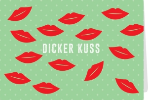Klappkarte mit Veredelung – Dicker Kuss