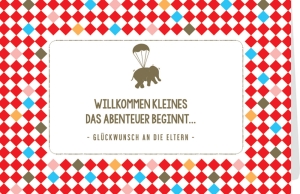 Klappkarte mit Veredelung – Willkommen Kleines ...