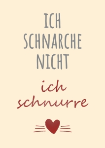 Postkarte mit Veredelung – Ich schnarche nicht