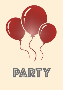 Postkarte mit Veredelung – Party