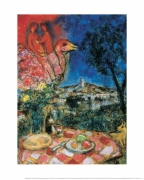 Marc Chagall - A covered table with view over St. Paul