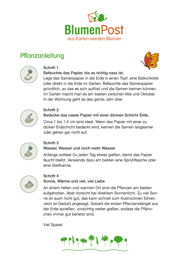 Pflanzanleitung Blumenpost